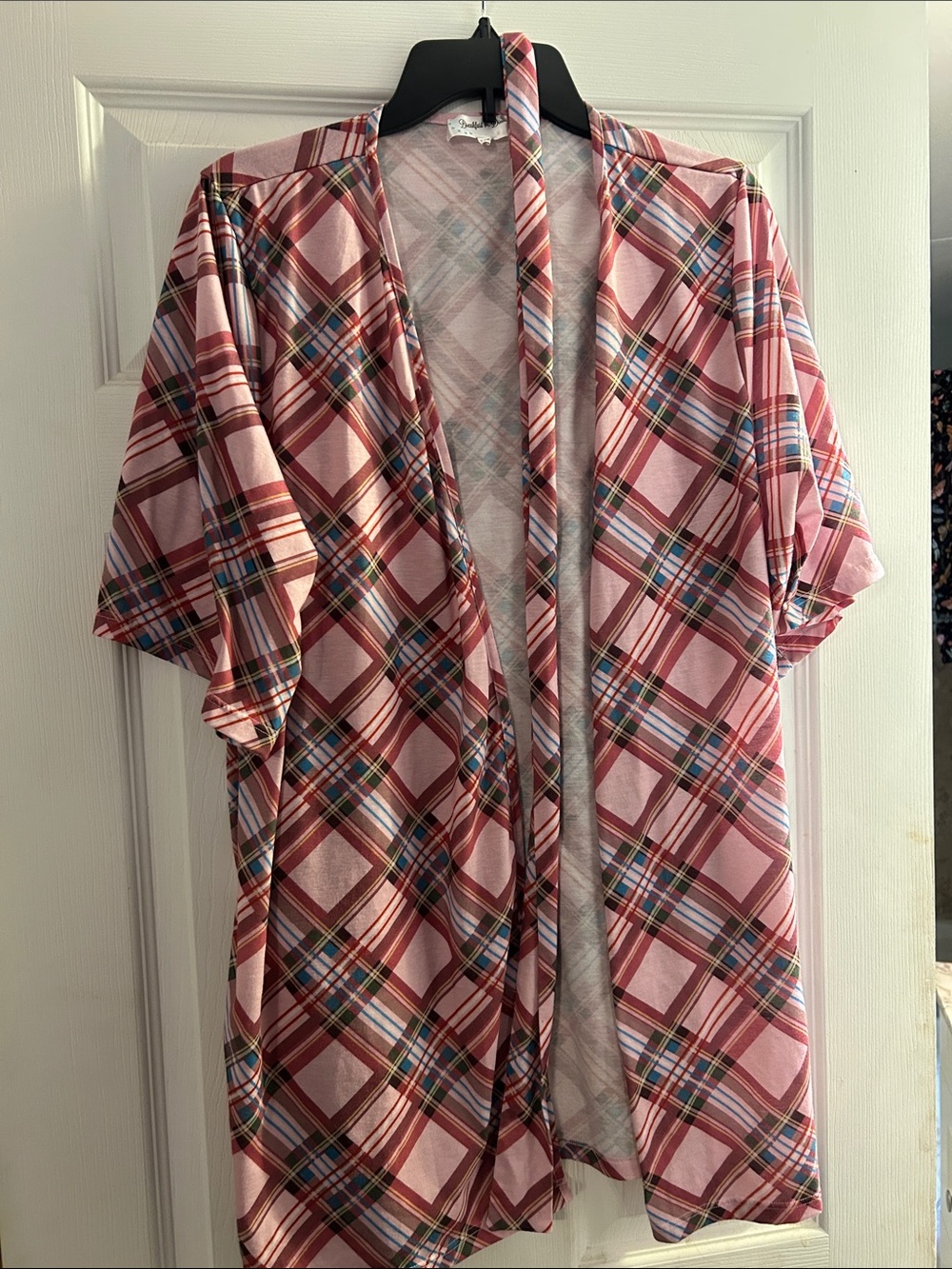 Cute soft robe, short sleeved w pockets, L